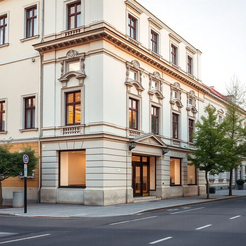 Exterior facade of a quiet Central European office building in Nitra